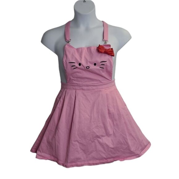 HELLO KITTY pink forever‎ and always overall pinafore dress L - Picture 1 of 16